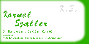 kornel szaller business card
