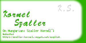 kornel szaller business card